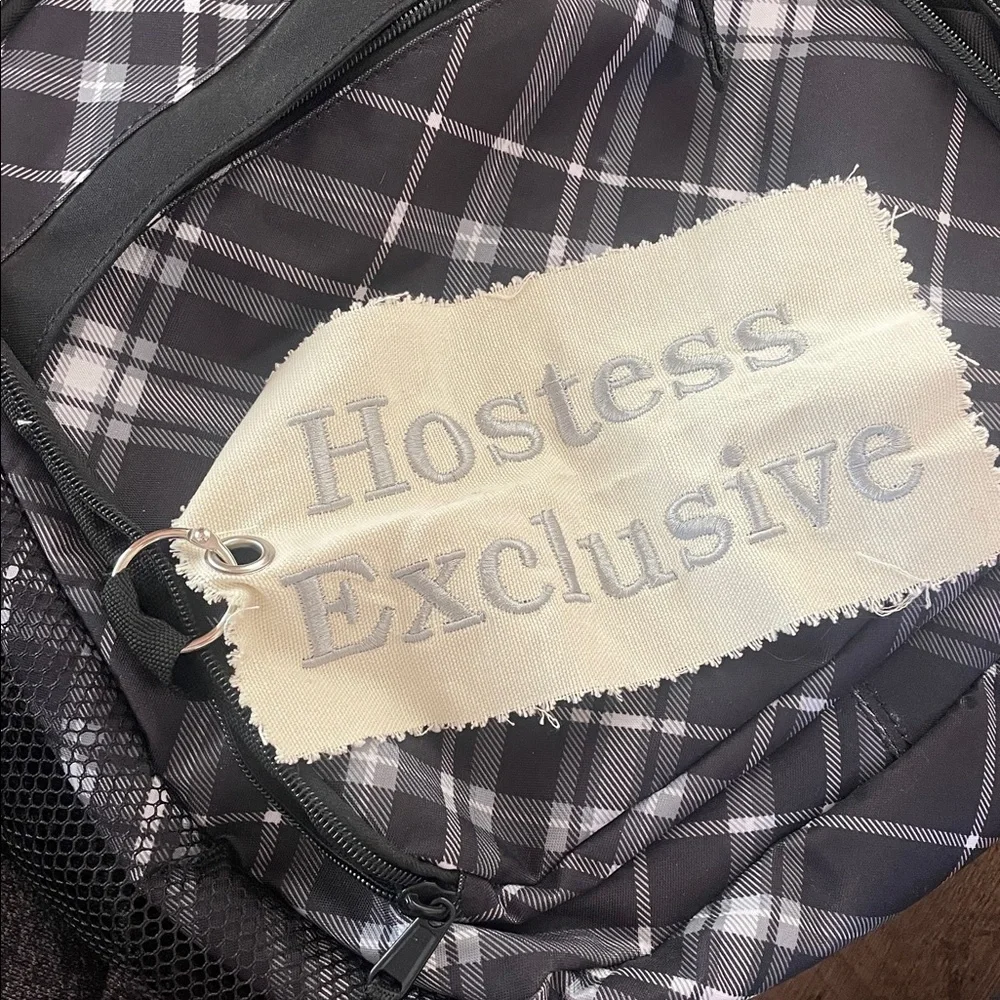 Thirty-One Black and White Plaid Backpack camera bag